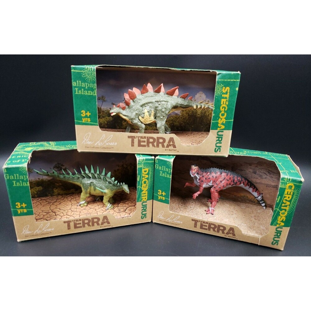 Dinosaur Action Figure Toy Realistic 3pc Terra by Battat Jurassic Period Plastic